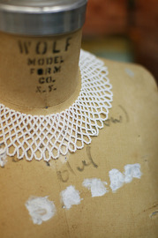 Antique White Beaded Woven Collar Necklace