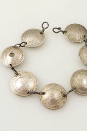 Vintage Silver Metal Coins Bracelet (Kindgom of the Netherlands) Rare