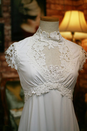 1970s White Lace Wedding Dress
