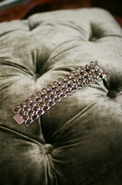 Vintage Monet Silvertone Chain Link Bracelet