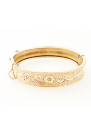 Vintage Floral Engraved 12K Gold Fill Bangle Bracelet