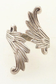 Adjustable Vintage Sterling Pegasus Wings Ring Size 6.5