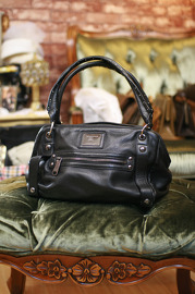 Burberry Blue Label Black Cow Leather Bag from JAPAN