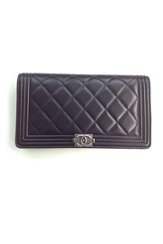 CHANEL Boy Wallet Quilted Black Lambskin from Portugal 2014