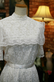 1970s White Lace Dress