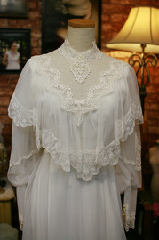 1970s Victorian Capelet Lace Gown (Showing in TVB)