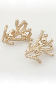 Vintage Napier Goldtone Shallow Seas Coral Earrings