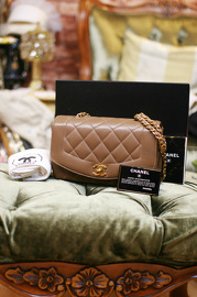 Vintage Chanel Coffee Brown Caviar Quilted Leather Classic Shoulder Bag Gold Chain RARE Full set