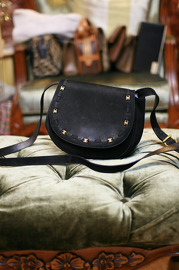 Vintage Salvatore Ferragamo Black Suede Small Shoulder Bag