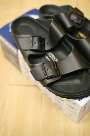Birkenstock Monterey Exquisite Black Size 39 NARROW NEW Arizona Sandals Sold OUT