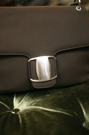 [Reserved] Salvatore Ferragamo Brown Cotton Nylon Shoulder bag