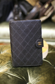 Authentic Vintage Chanel Agenda Black Caviar Leather Cover Organiser