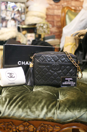 Vintage Chanel Lambskin Tassel Purse Full Set