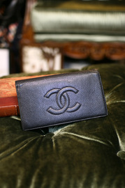 Authentic Pre Own CHANEL Black Caviar Leather Long Wallet