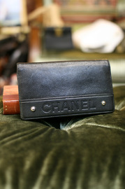 Authentic Pre Own CHANEL Black Caviar Leather Long Wallet