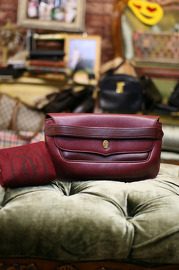 Authentic Vintage Must de CARTIER Clutch Burgundy Leather