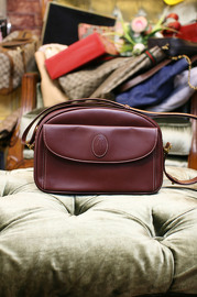 Vintage Cartier Burgundy Handbag 2 Way Straps Stying