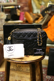 Vintage Chanel Caviar Tassel Purse Full Set