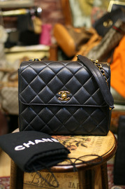 Chanel Black Quilted Caviar  Leather Shoulder Flap Bag