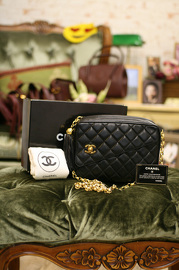 Vintage Chanel Tassel Bag with Rare CC Golden Lock