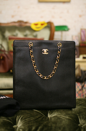 Vintage Chanel Black Caviar Tote Bag