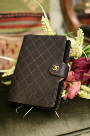 Authentic Vintage Chanel Agenda Black Caviar Leather Cover Organiser