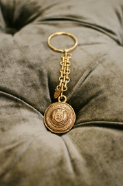 Vintage Chanel Round Gold Tone Key Ring