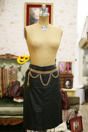Vintage Chanel Gold Chain Belt with Perfume Bottle Dangle