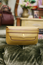 Authentic Vintage Must De CARTIER Clutch Mustard Yellow Leather