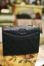 Vintage Chanel Navy Small Shoulder Bag