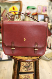 Vintage Cartier Briefcase Messenger Style Leather Bag Fits For 13inches Laptop (Burgundy)
