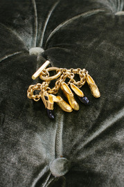 Vintage 1990s Salvatore Ferragamo Gold Tone Shoes Charms Bracelet