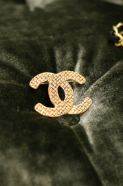 Vintage Chanel Woven CC Brooch Larged Sized