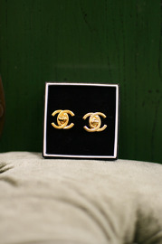 Vintage Chanel Small CC Lock Motif Clips Earrings