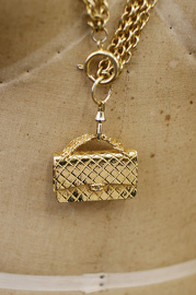 Vintage Chanel Cute Giant FlapBag Motif Pendant Long Necklace