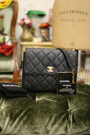Authentic Vintage Chanel Quilted Caviar Bag 23 cm