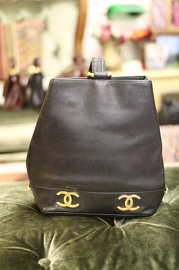 Vintage Chanel Black Caviar Bucket Bag