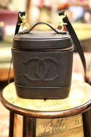 Chanel Caviar Leather Vanity Case Bag With Leather Strap #012