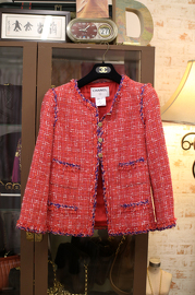 Pre Own CHANEL Red Tweed Jacket from Spring 2006 Collection