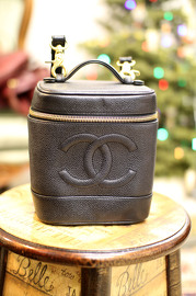 Chanel Caviar Leather Vanity Case Bag With Leather Strap #017