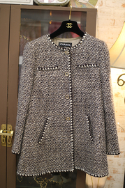 Pre Own Chanel Brown and Multcolour Wool Jacket Medium Length