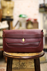 Auth Vintage Must De Cartier Bordeaux Leather Clutch Hand Bag