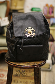 Super Rare Vintage Chanel Caviar Black Backpack in 1980s