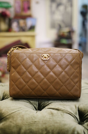 Vintage Chanel Honey Brown Caviar Shoulder Bag