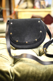 Vntage Salvatore Ferragamo Navy Suede Small Shoulder Bag Cute