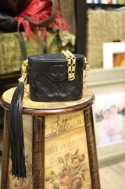 Vintage Chanel Black Lambskin Mini Extra Long Tassel Bag