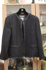 Chanel Black Tweed Jacket Size 44