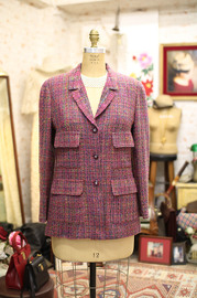 Vintage Chanel Multicolor Tweed Blazer Size 44