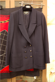 Vintage Chanel Navy Double Breasted Blazer Approx Size 38