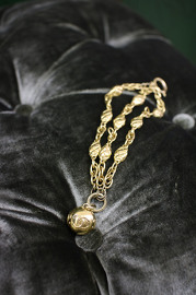 Vintage Chanel 3-Tiny Chains Style with a Lovely CC Golden Ball Style